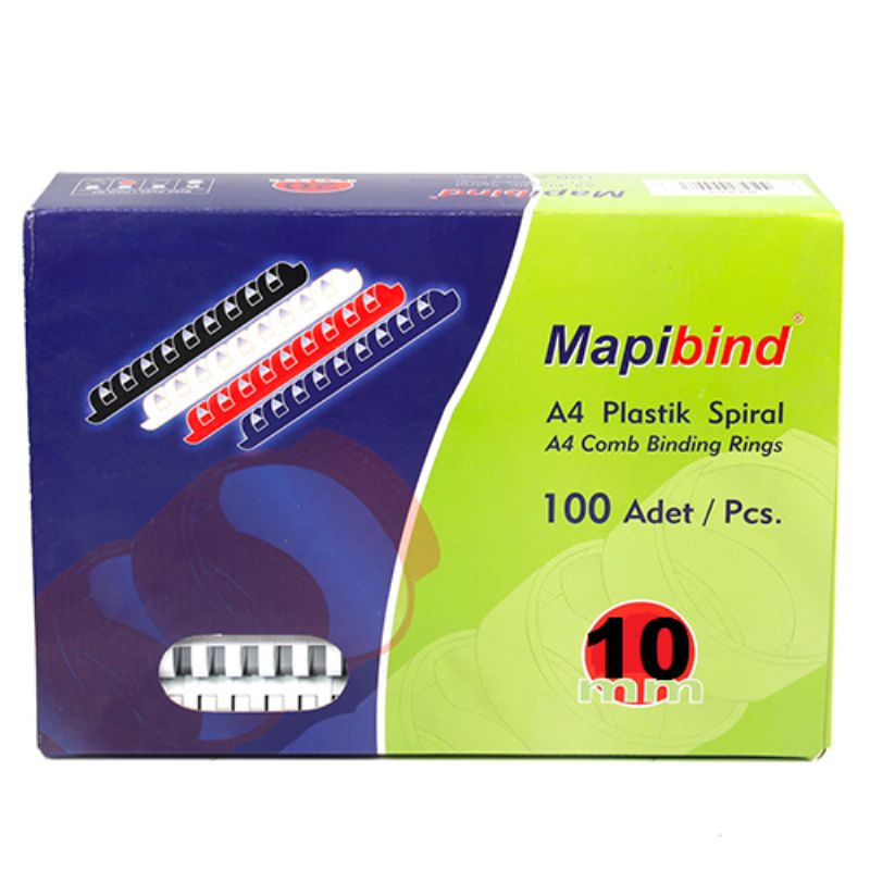 Mapibind Plastik Spiral Beyaz 10 mm 100'l        8698534205309