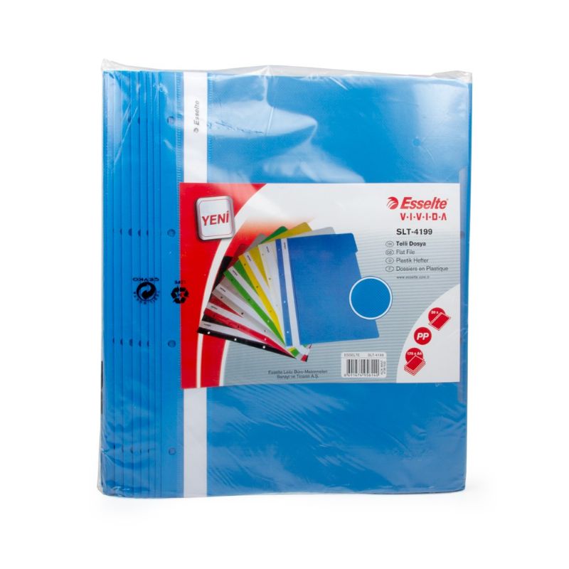 Esselte Plastik Telli Dosya Mavi 50 li