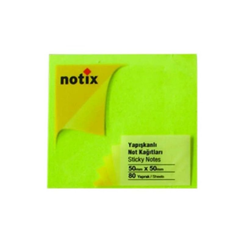 Notix Yapkanl Not Kad 50*50 mm Yeil
