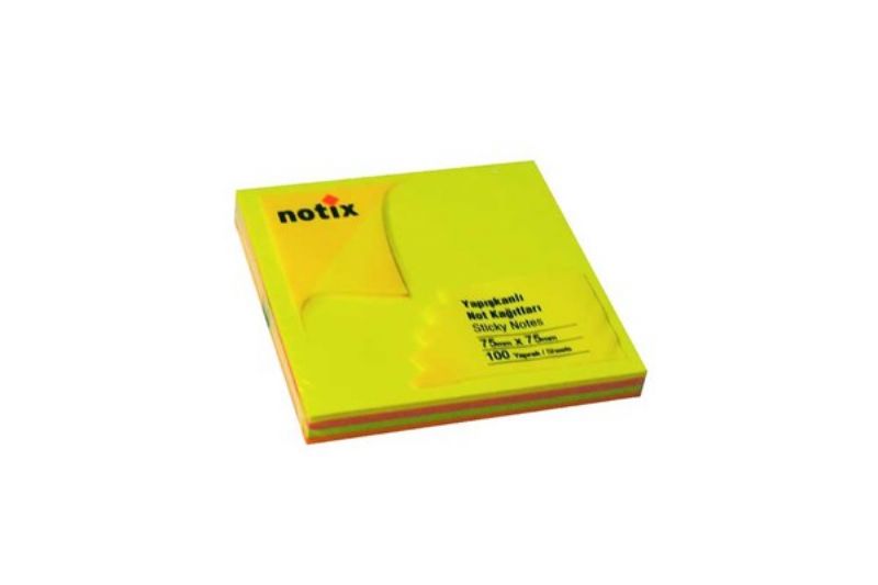 Notix Yapkanl Not Kad 75*75 mm 4 Renk 100 yp.