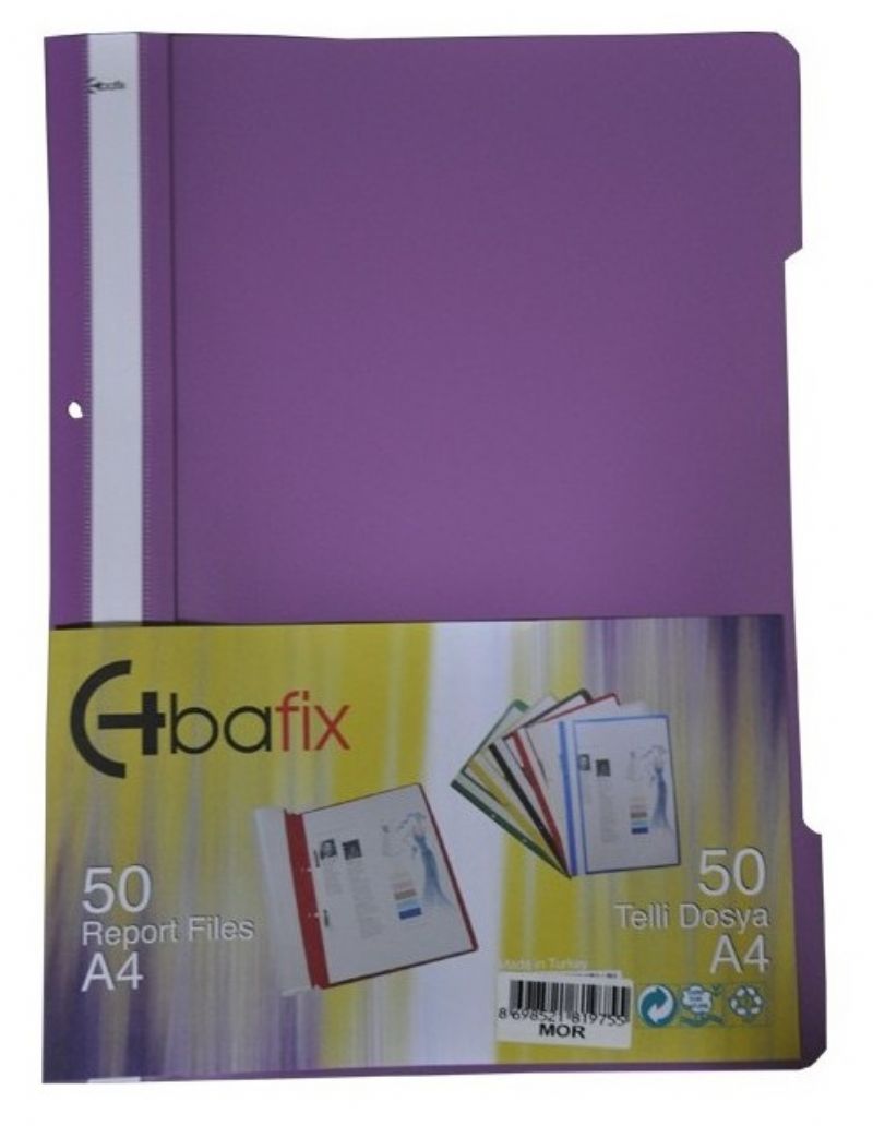 Bafix Telli Dosya Mor 50'li pkt