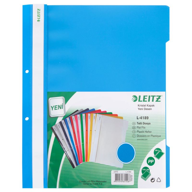 Leitz Plastik Telli Dosya Mavi 50 li pkt