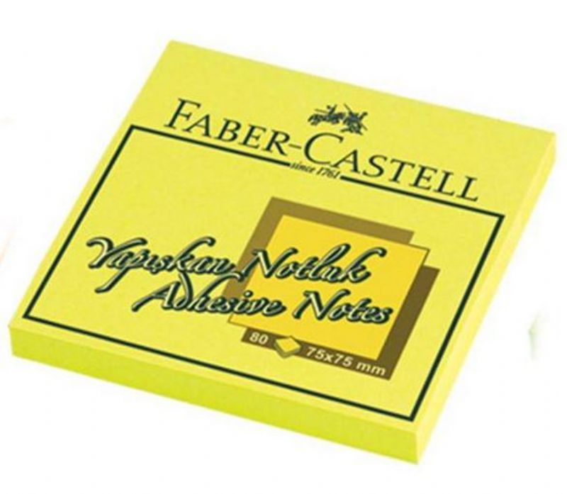 Faber Castell Yapkanl Not Kad 75*75 Fosforlu Sar