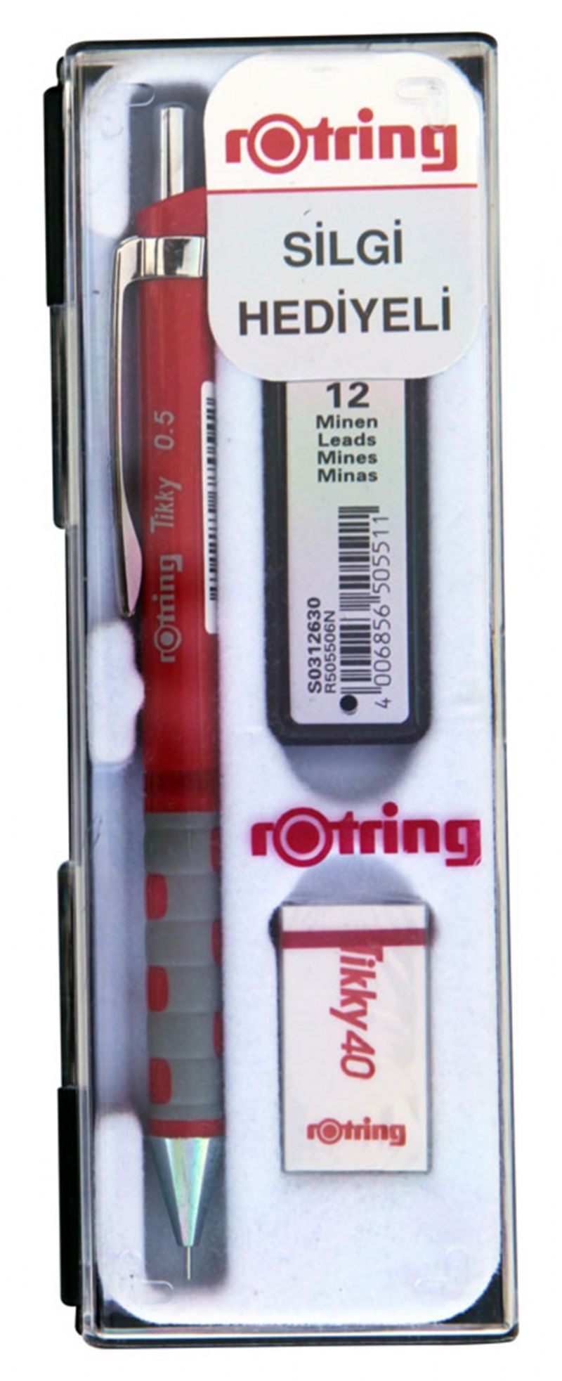 Rotring Tikky Mekanik Ulu Kalem 0,5 Krmz Set