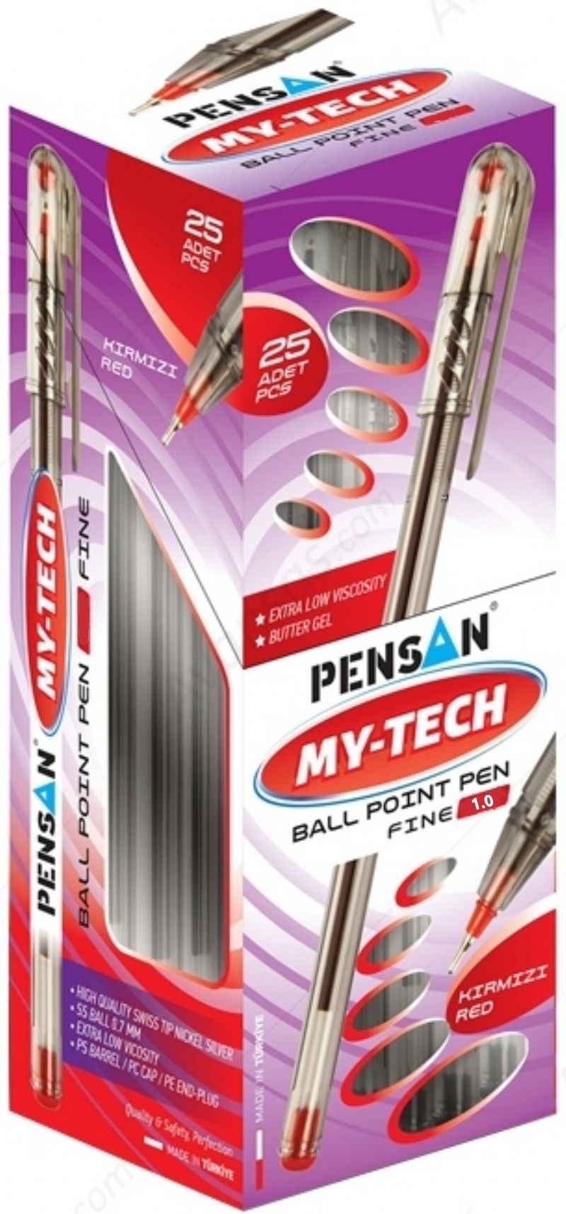 Pensan 2250 Mytech Tkenmez Kalem Medium Krmz 1,0