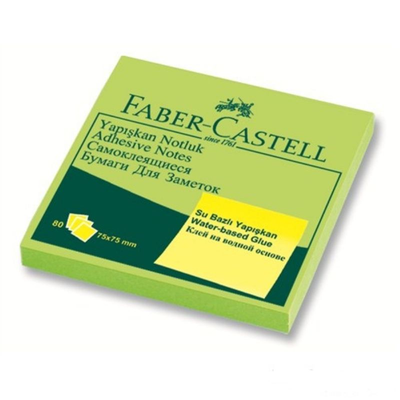 Faber Castell Yapkanl Not Kad 75*75 Fosforlu Yeil