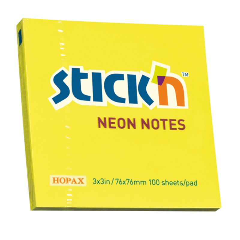 Hopax Stckn Yapkanl Not Kad 100 YP 76x76 Fosforlu Sar