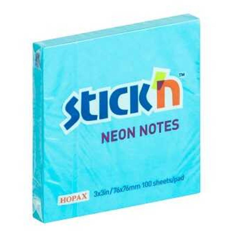 Hopax Stickn Yapkanl Not Kad 76x76 Neon Mavi 100 YP