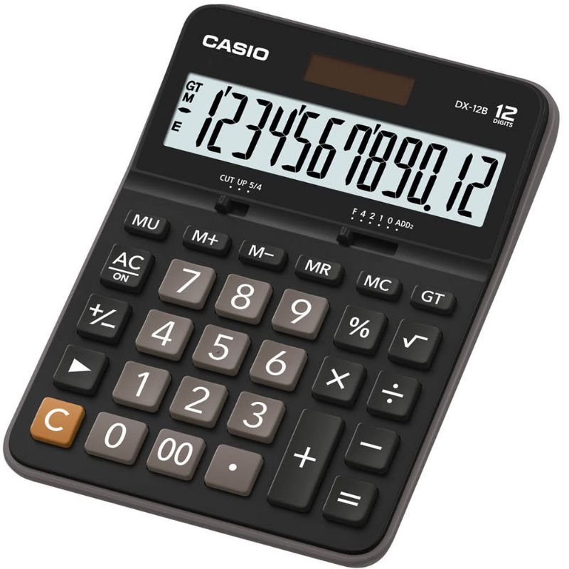 Casio DX-12B 12 Hane Masa st Byk Boy Hesap Makinesi